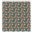 thumbnail image 3 of Botanical Shower Curtain, Cartoon Style Surreal Motifs Flourishing Spring Feels, Fabric Bathroom Set with Hooks, 69"W X 75"L Long, Pale Olive Green Coral Peach Dark Teal, by Ambesonne, 3 of 3