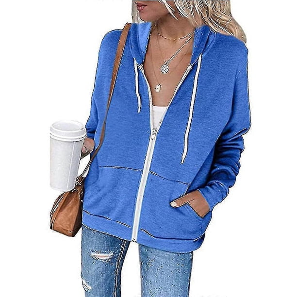 Chaqueta deportiva con capucha y cremallera para mujer, abrigo de manga larga, tops casuales s202412243747