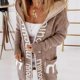 thumbnail image 5 of Suéter de punto de Europa y América de Suxin para otoño e invierno, cárdigan de longitud media para mujer, suéter de punto con capucha y letras con personalidad suelta, 5 of 6