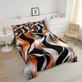 thumbnail image 4 of Erosebridal Geometric Stripes Bedding Twin Comforter Set,Black Orange Down Comforter,Spiral Swirl Bedding Sets Twin with Comforter,Microfiber Boys Bedroom Decor,Reversible,3pcs, 4 of 8