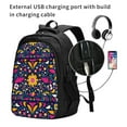 thumbnail image 2 of Balery Cinco De Mayo Floral Mochila con carga USB para hombre y mujer - Mochila impermeable y antirrobo para laptop con puerto USB para viajes, trabajo, 2 of 7