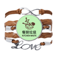 thumbnail image 1 of Residuos de comida de cocina Pulsera de cuero Negro trenzado pulsera de cuerda de amor Unbranded M, 1 of 3