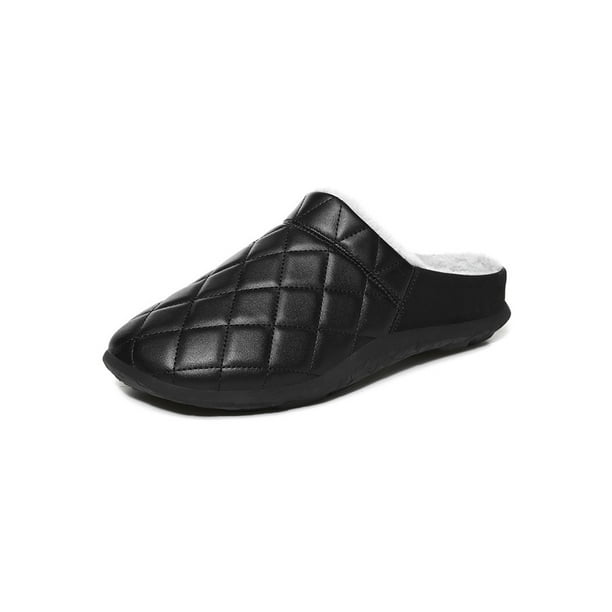 SIMANLAN Mens Breathable Fuzzy House Shoes Bedroom Closed Toe Plush