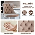thumbnail image 6 of Swivel Bar Stools Set of 2, PAPROOS 25-33''Adjustable Height Bar Stool with Back, Velvet Upholstered Counter & Bar Height Bar Stool with Button Tufted & Nail Trim, Kitchen Island Pub Chair, Khaki, 6 of 11