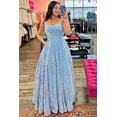 thumbnail image 4 of Miao Duo Sky Blue Sparkly Sequin Prom Dresses for Women 2025 Spaghetti Strap Long A Line Square Neck Formal Party Gown with Pockets12, 4 of 7
