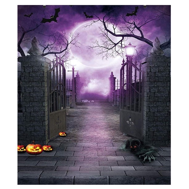 Advancent Fondo fotográfico de tela, decoración de Halloween, tamaño grande, estampado transparente, sesiones fotográficas espeluznantes, Kits de decoración para fiestas