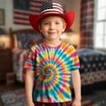 thumbnail image 1 of T-shirts Graphiques pour Filles, Manches Courtes Décontractées, Tee Confortable pour le Quotidien pour Enfants, T-Shirt à Col Rond à Imprimé Tourbillon Stylé pour 2 à 13 Ans, 1 of 4