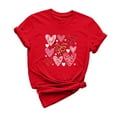 thumbnail image 2 of jsaierl Valentines Day Shirts Women Plus Size Love Heart Graphic Tees Casual Short Sleeve Blouse Round Neck Holiday T-shirt Tops Valentines Day Gifts for Women, 2 of 6