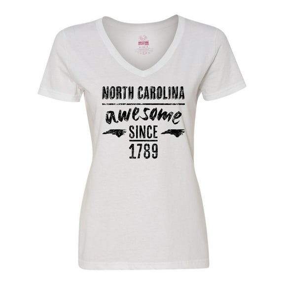 Inktastic North Carolina Awesome Since 1789 Women's V-Neck T-Shirt