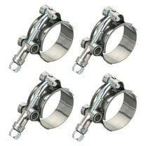 Uxcell T-Bolt Hose Clamps with Spring, 4 Pack 304 Stainless Steel Adjustable Worm Hose Clamp 1.25" Hose ID