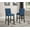 Blue#2, variant on 44" Grey Fabric Bar Stools Set of 2 with Nailhead Trim, Wood Frame Counter Height Stools with Espresso Finish