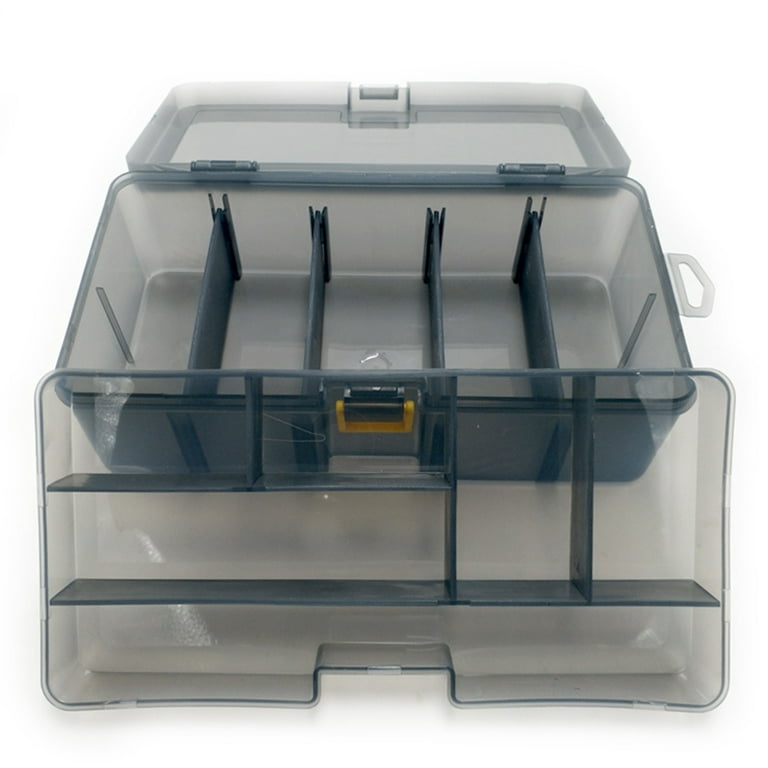 Cheers.US Practical Compartments Tackle Box Multi-Grid PE Plastic