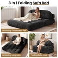 thumbnail image 3 of Centilab 52" Folding Sofa Bed, Convertible Sleeper Chair Couch with Pillow, Foldable Futon Mattress with Back Support, Floor Sofa Bed for Living Room Bedroom, Double, Black, 3 of 9