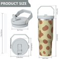 thumbnail image 5 of 1pc ox 30oz Tumbler with Straw & Handle - Insulated Stainless Steel Cup | Holiday Gift for Man Women (Christmas, Valentine's, Birthday), 5 of 7