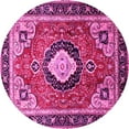 thumbnail image 1 of Ahgly Company Indoor Round Medallion Pink Traditional Area Rugs, 4' Round, 1 of 4