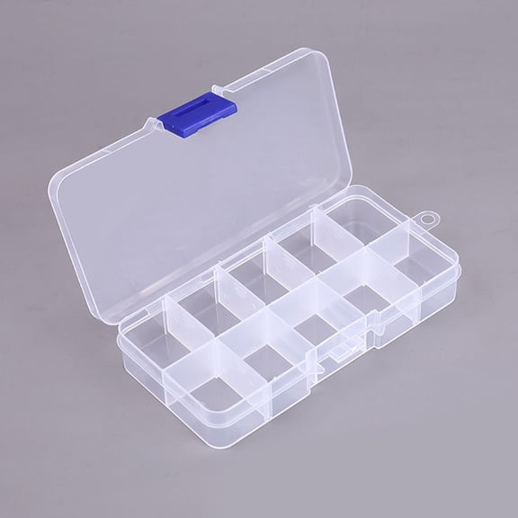 WHAMVOX 6pcs Transparent Plastic Organizer Box with Removable Grid Compartment for Beads Jewelry Craft Supplies Small and Versatile Storage