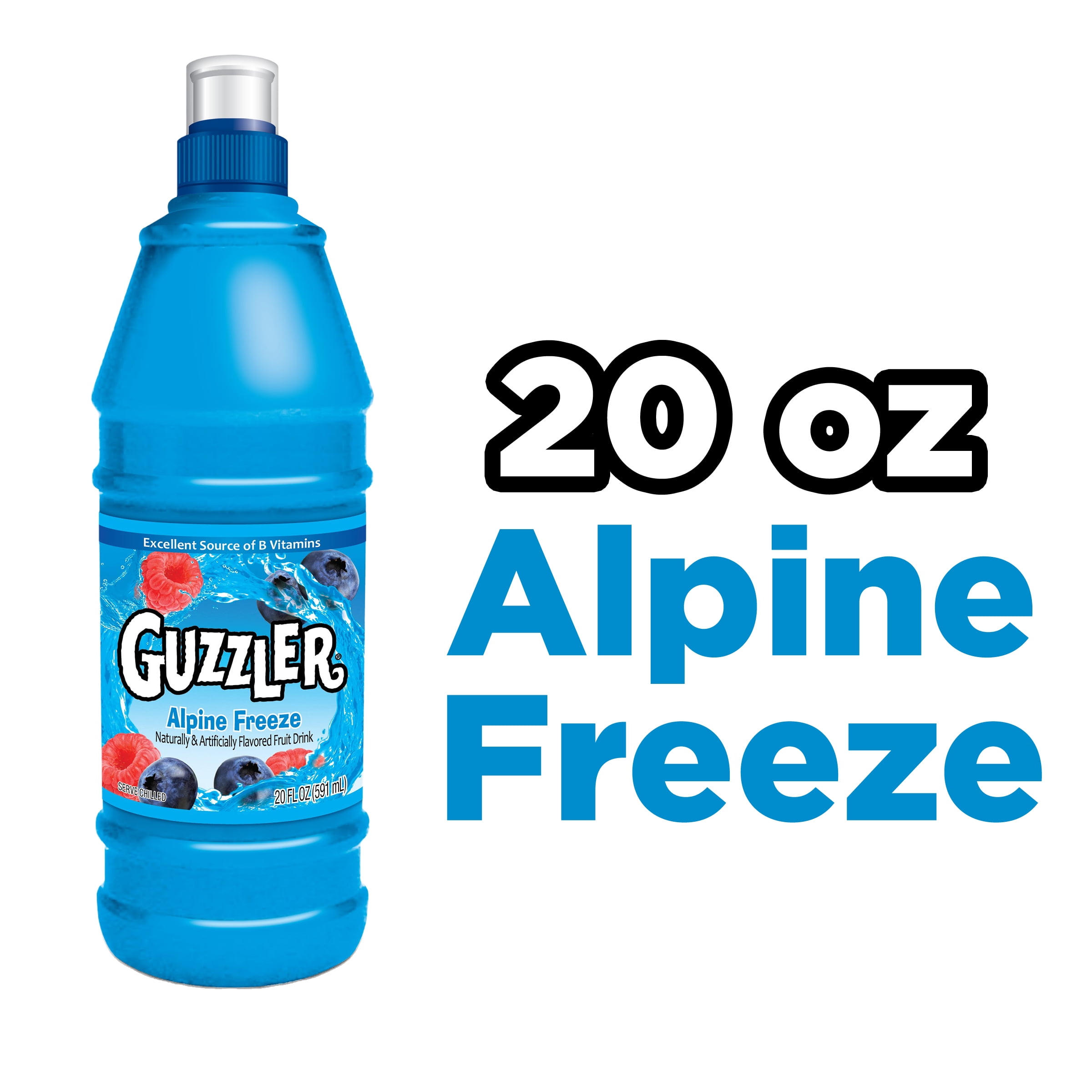 Guzzler Alpine Freeze Flavored Drink, 20 FL OZ Bottle