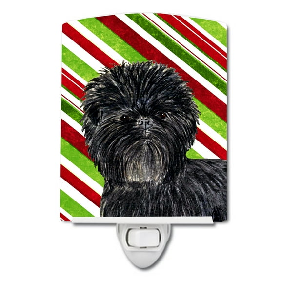 Caroline's Treasures SS4580CNL Affenpinscher Candy Cane Holiday Christmas Ceramic Night Light, 6x4x3", multicolor