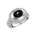 thumbnail image 6 of RYLOS Rings for Women Sterling Silver Ring Classic 9X7MM Oval Gemstone & Diamonds March Black Star Sapphire Jewelry Size 6, 6 of 7