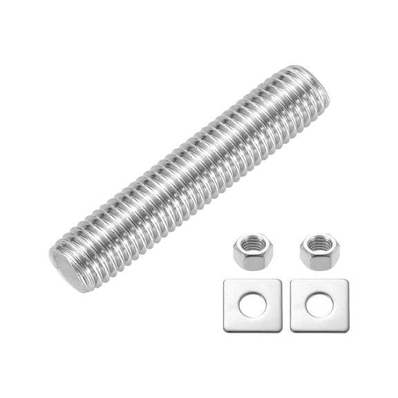 Fully Threaded Rod, M12 x 60mm 304 Stainless Steel with Nuts Washers