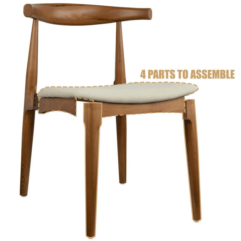 2xhome Set of 2 Rustic Style Solid Wood Dining Chairs Foam Seat Espresso Beige Walmart