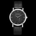 thumbnail image 3 of Reloj de cuarzo con marco plateado y esfera negra grande para un tiempo libre a la moda, 3 of 3