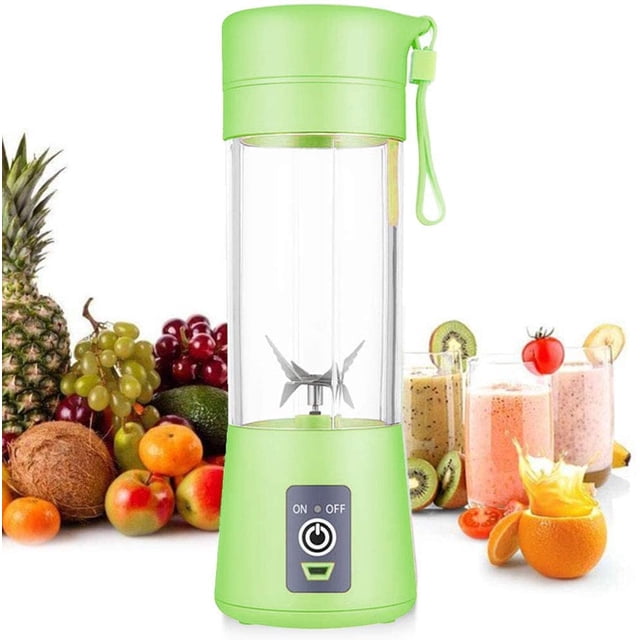 Personal Blender, Portable Juicer Electric Fruit Blender, Mini Blender Smoothie Maker Mixer, Usb Juice Blender, Rechargeable, 6 Blades In 3d For Excellent Blending, 380 Ml Green
