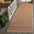 thumbnail image 2 of SAFAVIEH Wicker Juan Geometric Indoor/Outdoor Runner Rug, Natural/Brown, 2'2" x 8', 2 of 12