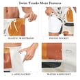 thumbnail image 5 of FORMRS Mens Swim Trunks Mesh Liner Quick Dry Casual Beach Board Shorts with Pockets, Sizes S-2XL, White Abstract Shapes, 5 of 9