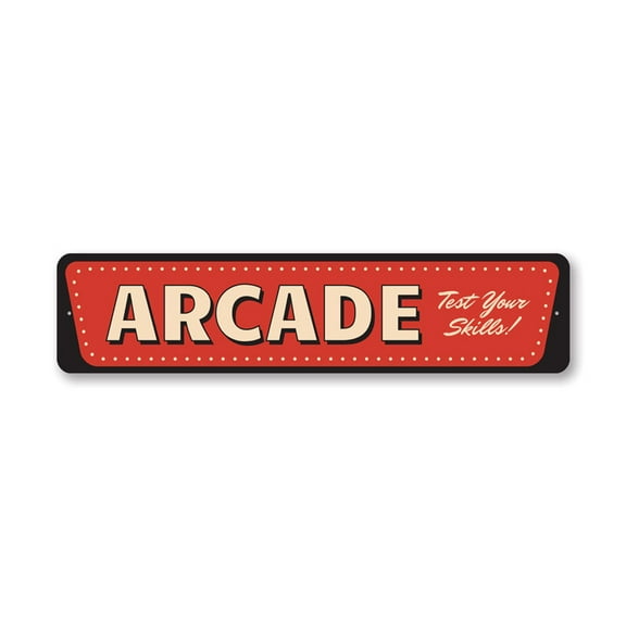 Arcade, Gameroom Aluminum Metal Decor Sign - 4x18 inches