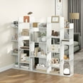 thumbnail image 4 of Costway 2 Pcs Bibliothèque en Forme d'Arbre avec 13 Étagères de Rangement Style Industriel Rustique Blanc, 4 of 10