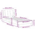 thumbnail image 4 of vidaXL Bed Frame with LED Light Black 100x190 cm Faux Leather, 4 of 5