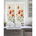 thumbnail image 2 of Window Privacy Film Orange Red Flowers Stained Glass Window Film Decorative Sun Block Window Cover Farmhouse Pastoral Botanical Window Clings Static Adhesive Sticker for Bathroom 17.7"x39.3", 2 of 7