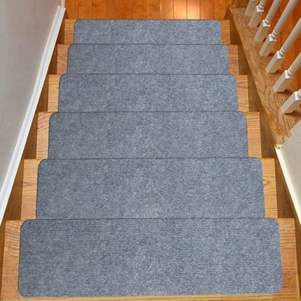 Details about   Set of 15 ATTACHABLE Carpet Stair Treads PEBBLE GRAY runner rugs 
