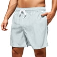 thumbnail image 2 of Mens Shorts Casual Striped Drawstring Beach Shorts for Men Summer Clothes for Men (White XL), 2 of 3