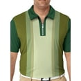 thumbnail image 3 of Mysszz Men's Summer Turn-down Collar Short Sleeve Color Contrast 1/2 Zip T-Shirt Tops, 3 of 4
