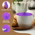 thumbnail image 3 of 3Pcs Tapas de Taza de Silicona, 3.94" Tapas Universales en Forma de Lágrima Reutilizables para Bebidas Calientes y Frías para Tazas de Té, Tazas de Café, Morado, 3 of 7
