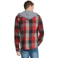 thumbnail image 5 of 9 Crowns Men's Lightweight Plaid Flannel Shirt (Burgundy/Black, Medium), 5 of 5