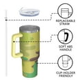 thumbnail image 4 of Camouflage 40oz Tumbler– Stainless Steel Insulated Tumbler with Handle and Straw, Large Capacity Travel Cup for Hot & Cold Drinks, 4 of 6