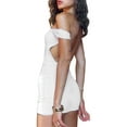 thumbnail image 5 of Coduop Women's Sexy O-Neck Short/Long Sleeve Backless Mini Bodycon Dress, 5 of 8