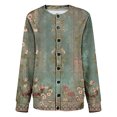 thumbnail image 4 of Kaondbfi Cardigan for Women, Single Plush Art Print Comfortable Knitted Cardigan Women's Winter Coat, 4 of 9