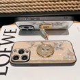 thumbnail image 5 of Case for iPhone 13,3D Butterfly Flower Kickstand Bling Glitter Diamond Marble Ring Stand Shockproof Women Girls Rhinestone Phone Case for iPhone 13,6.1 inch 2021 (DLH Gold), 5 of 13
