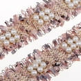 thumbnail image 3 of simhoa 1 Yard Vintage Lace Ribbon for Wedding Bridal Sewing Craft Pink Grey, 3 of 7