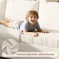 thumbnail image 6 of LLappuil Sectional Sofa, 85" Sectional Couch with Pull Out Sofa Bed King Size, 5 Seat Teddy Sofa Convertible Sofa Bed for Living Room Beige, 6 of 10