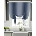 thumbnail image 5 of Navy Blue Ombre Tie Up Curtains for Window, Thermal Insulted Balloon Shade Adjustable Rod Pocket Curtains Valance Panels for Kitchen Bathroom Cafe 52 x 63 Grey Modern Art Farmhouse, 5 of 6