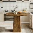 thumbnail image 5 of Finmind Square Dining Table for 2-4, 31.5" Farmhouse Small Kitchen Table with Heavy-Duty Pedestal Base for Dining Room, Rustic Brown, 5 of 7