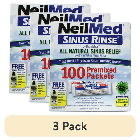 (3 pack) NeilMed Sinus Rinse Premixed Refill Packets 100 Each
