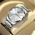 thumbnail image 7 of Men's Waterproof Watch with Calendar - Quartz Movement, Stainless Steel Strap, Non - Mechanical, 7 of 7