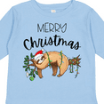 thumbnail image 3 of Inktastic Merry Christmas Cute Sloth with Santa Hat and Lights Boys or Girls Long Sleeve Toddler T-Shirt, 3 of 4