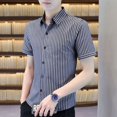 thumbnail image 4 of Camisas y blusas a rayas para hombre, ropa de manga corta, marca barata, estética, botones, tops para hombre, moda 2024, diseñador, lujo, xxl, 4 of 5